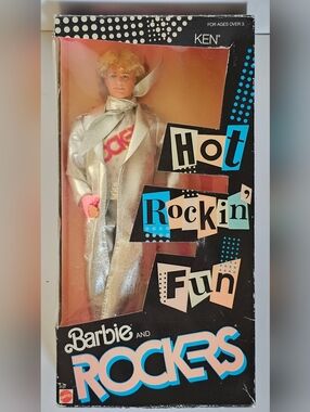 Barbie Rockers Ken Doll 3131 Mattel 1986 NIB Silver Metallic Fashion Blonde Hair